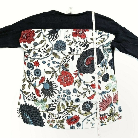 Loft Flowy Blouse Navy S P Navy Boho - Picture 2 of 5